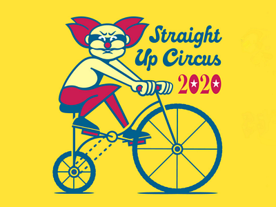 Straight Up Circus bicycle bike circus clown illustration wtf yellow