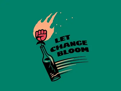 Let Change Bloom bloom change design fist idea illustration logo rose