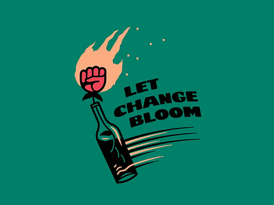 Let Change Bloom bloom change design fist idea illustration logo rose