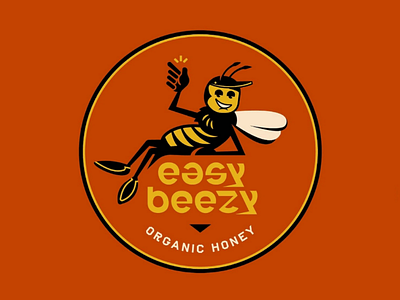 Easy Beezy 🐝 bee design font lettering lockup logo logosystem process typography vector