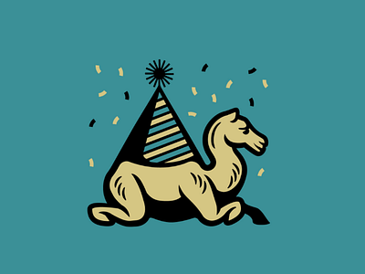 Hump day Camel animal birthday hat camel celebration doodle hump day illustration linework logo mid week party hat thick outlines wednesdays