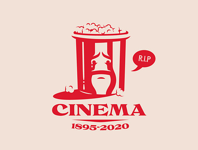 Is cinema dead? cinema design doodle illustration logo movies popcorn theatre vector