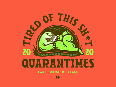 Quarantimes artwork cartoon design doodle drawing illustration quarantine turtle typography vector