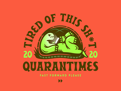 Quarantimes artwork cartoon design doodle drawing illustration quarantine turtle typography vector