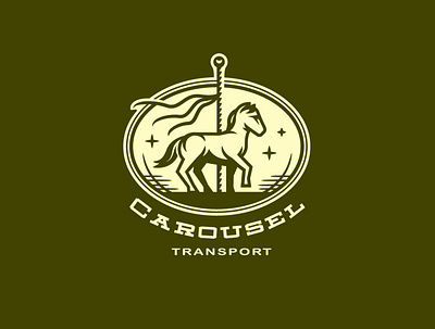 Carousel branding carousel design emblem horse illustration logo mark vector vintage