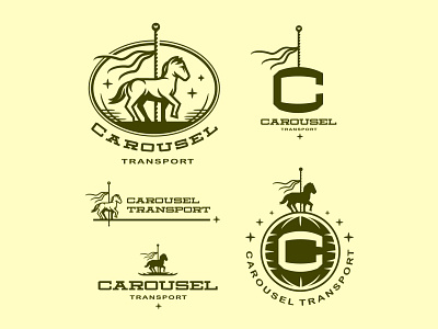 Carousel Logo System carousel horses illustration lockup logo logotype vintage