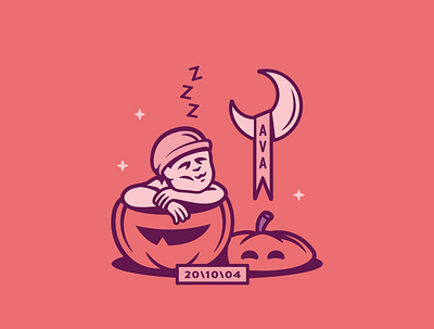 New little pumpkin 🎃 baby illustration october pumpkin