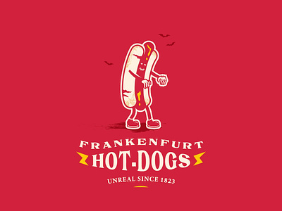 Frankenfurt Hot-dogs design doodle halloween hotdog illustration logo typography vector zombie