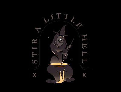 Stir a Little Hell artwork cartoon design doodle drawing dribbble halloween illustration texture vector
