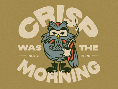 Crisp Morning artwork bird cartoon coffee design doodle drawing howl illustration morning typography vector