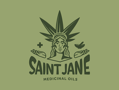 Saint Jane branding design illustration logo logotype marijuana oil typography vector