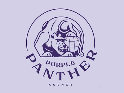 Purple Panther Agency illustration illustrator lockups logo logosystem panther purple