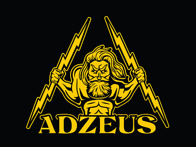 Adzeus logo first proposal branding design illustration lightning bolt logo logo design logosystem logotype vector zeus