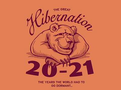 The Great Hibernation bear design doodle drawing handdraw illustration typography