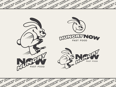 Hungry Now branding bunny cartoon design doodle illustration logo logotype rabbit illustration rabbit logo typography vector