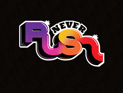 RUSH artwork branding design doodle drawing dropshadow illustration logo typography vector