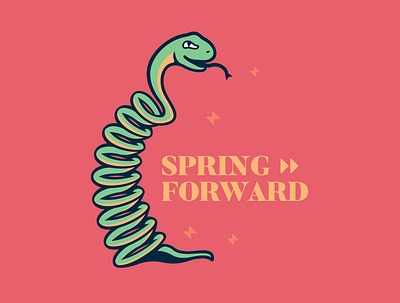 Spring Forward artwork concept design doodle drawing illustration snake spring typography vector vectorart