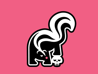 Skunk and Skull artwork design doodle illustration