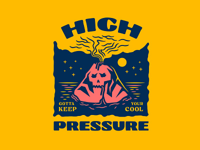 High Pressure 🌋 artwork concept design doodle drawing illustration skull typography vector volcano