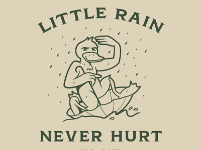 A Little Rain artwork cartoon design duck illustration music rain tom waits typography ui umbrella vector