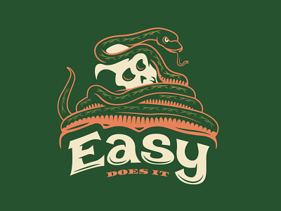 -Easy Does It- 🐍💀 artwork design doodle drawing illustration lettering logo typography vector