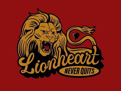 Lionheart concept customtype doodle drawing illustration lettering lion logo practice typography