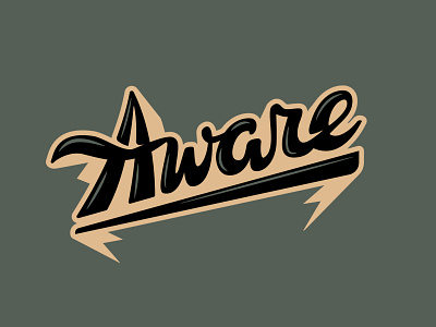Aware aware design typography vector