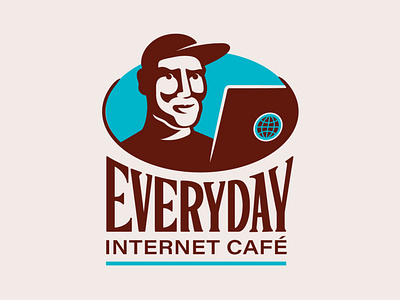 Internet Café cafe design doodle drawing illustration internet logo typography vector