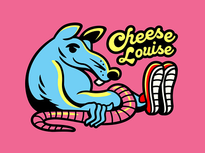 Cheese Louise doodle drawing graphic design illustration rat typography vector