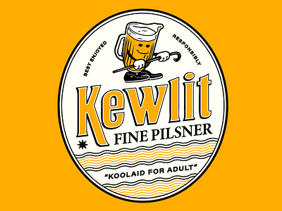 Kewlit beer branding design illustration lettering logo pitcher typography vector
