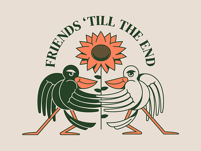 Friends ‘Till the End design doodle drawing illustration logo typography vector