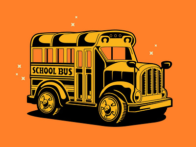 School Bus artwork bus doodle drawing illustration school school bus typography vector