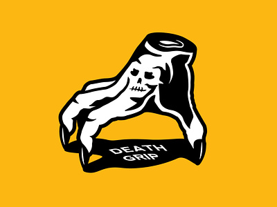 Death Grip design doodle drawing illustration logo skull typography vector
