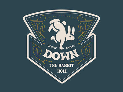 Down the Rabbit Hole branding design doodle down the rabbit hole drawing illustration logo rabbit typography vector