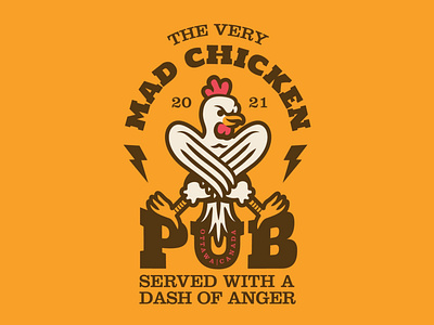 Mad Chicken chicken design doodle drawing illustration logo mad typography vector