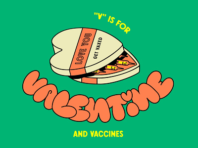 “V” is for… (2) design doodle drawing illustration logo love typography vaccine valentine vector