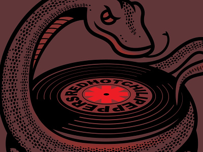 Black Summer Fanart artwork design doodle drawing illustration logo music record redhotchilipeppers snake turntable typography vector