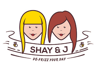 Shay J bee blonde brunette faces logo simple