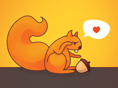 Until Spring fall illustration nut sad squirrel