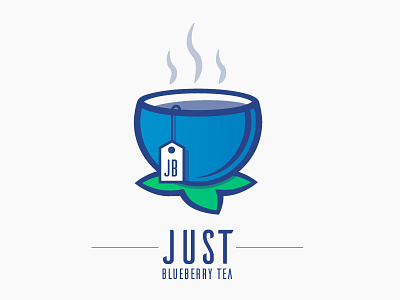 Just Tea blue berry illustration logo tea
