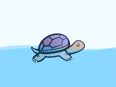 Floating Turtle exercise floating illustration linework turtle
