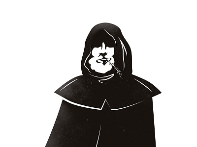 Beer Monk black and white. illustration monk wheat ear