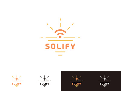 Solify 01 line art logo sun sunrise wifi