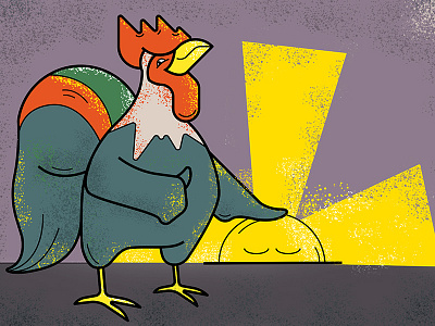 Snoozing illustration rooster snooze snoozing sun