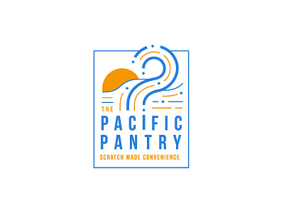 Pacific Pantry Logo 03 line art logo minimal. wave