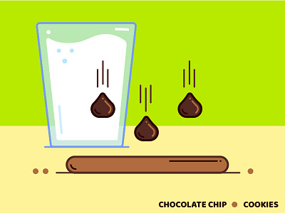 Choco Chips chip chocolate cookies desert illustration milk