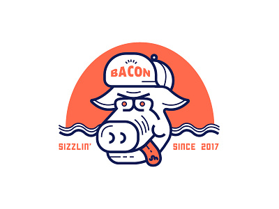 Bacon Refined bacon cap hat pig sizzling sun tongue