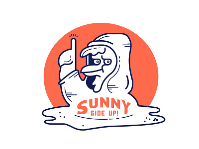 Sunny Side Up! breakfast cartoon egg illustration rooster sun