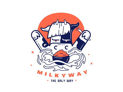 Milkyway bowl breakfast cereal cow for fun illustration milk star sun t shirt