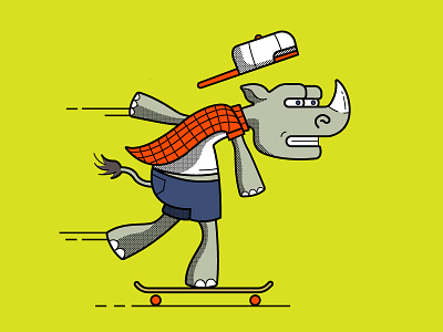 Skaterino horn rhino rhinoceros skateboard skater